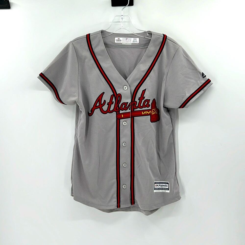 Majestic Gray and Red Women's Jersey
